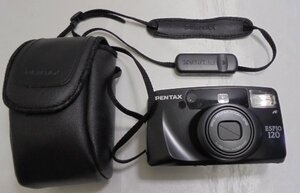 キングラム[25] 【送料無料】PENTAX ペンタックス ESPIO120 ブラック 動作音のみ確認済み ソフトケース付き★999＠L299