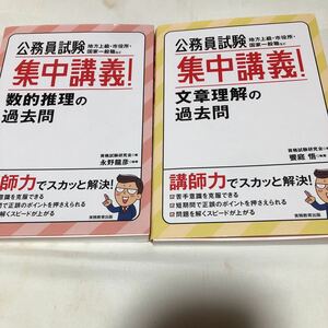 美品　公務員試験　地方上級・市役所・国家一般職など　集中講義　数的推理の過去問・文章理解の過去問