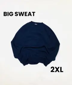 Big Size Solid Color Sweat 2XL NAVY 無地