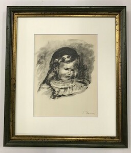 【特価】　≪　　ピエール＝オーギュスト・ルノワール　　 ≫　 リトグラフ【石版画】 LA TETE BAISSEE　 1951年 　PIERRE-AUGUSTE RENOIR