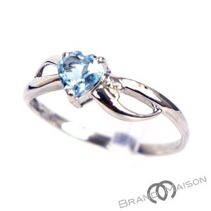 新品同様【ジュエリー】アクアマリンリング/K18WG/10.5号/0.01ct/指輪/ホワイトゴールド/アクセサリー/レディース