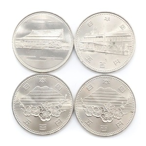 JAPAN MINT 造幣局 内閣制度百年 御在位60年 EXPO85 記念硬貨 五百円 500円硬貨 4枚 貨幣 【Y202723011】中古