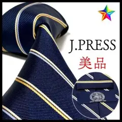 美品✨ J.PRESS  ネクタイ  ストライプ  ネイビー  お洒落✨