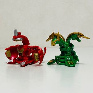 【中古品】SEGATOYS セガトイズ 爆丸 爆テクシリーズ 突ゲル 熱拳Ver. 鳳ガノレーダ GREEN BLAZE セット フィギュア