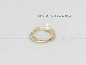 11.7万★LIA DI GREGORIOC★パール 3連 リングaquagirl購入 ゴールド リア ディ グレゴリオ 指輪 リアディグレゴリオH.P.FRANCE取扱い 真珠