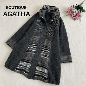 美品☆BOUTIQUE AGATHA デザインコート　グレー　M〜L