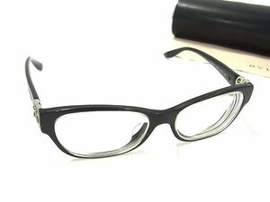 1円 BVLGARI ブルガリ 4124-B-F 54▢16 140 ラインストーン 度入り メガネ 眼鏡 めがね メンズ レディース ブラック系 FD1314