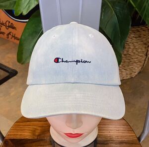 Champion USA／チャンピオン／デニムキャップ／色落ち加工ライトブルー／ADULTフリーサイズ