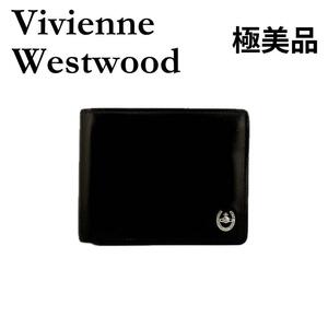 ★ヴィヴィアンウエストウッド★ Vivienne Westwood 二つ折り財布 コードバン レザー 黒 ブラック