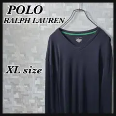 POLO RALPH LAUREN Vネック 無地 ロンT 長袖 Tシャツ