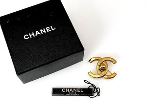 CHANEL シャネル ココマーク ターンロック ブローチ 96P ゴールドカラー アクセサリー ヴィンテージ レディース 中古良品[328216