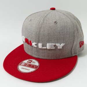 NEW ERA ニューエラ OAKLEY オークリーコラボ 9FIFTY キャップ つば付き帽子 ONE SIZE アクリルウール グレー ロゴ刺繍 カジュアル メンズ