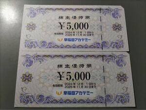 早稲田アカデミー　株主優待券10000円分（5000円×2枚）有効期間有