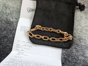 【2024年新品　インボイス原本付属!!】クロムハーツ　CHROME HEARTS　22k ペーパーEチェーン　ブレスレット　8inch 