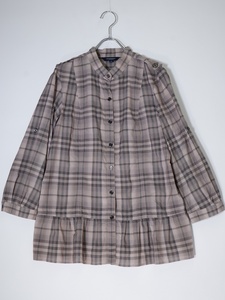 BURBERRY LONDON/バーバリー ロンドン バンドカラーチェックペプラムブラウス チュニック [LSHA75586]