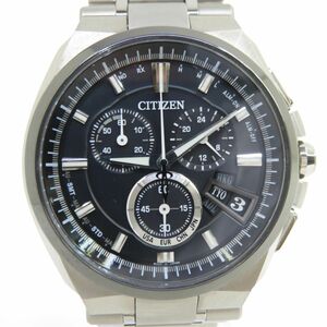 158s CITIZEN シチズン ATTESA アテッサ エコドライブ H610-T018068 BY0040-51F クロノグラフ 電波ソーラー 腕時計 ※中古