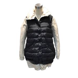 モンクレール CHALLIER ダウンジャケット アウター アイボリーxブラック A20934630585 1サイズ MONCLER ABランク 中古 六甲道店