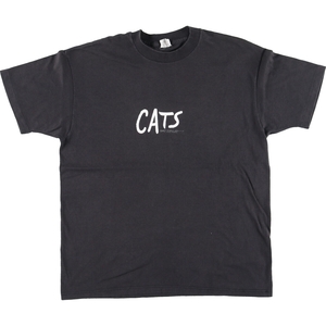 古着 80年代 TOUCH OF GOLD CATS キャッツ 両面プリント プリントTシャツ USA製 メンズXL ヴィンテージ /eaa425562