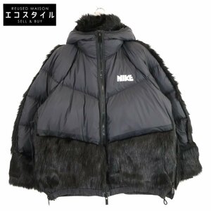 美品/ NIKE ナイキ ｘSACAIサカイ CT3267-010 NRG PARKA フェイクファー ダウンジャケット　XL ブラック レディース