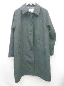 ◇ INHERIT ×TASMNIA WOOL ウール混 ステンカラー 通勤 長袖 コート サイズS ブラック メンズ P