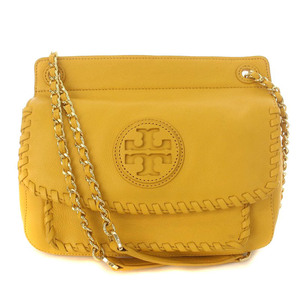 トリーバーチ TORY BURCH ショルダーバッグ レザー フラップ ロゴ チェーンショルダー 黄色 イエロー /YI12 レディース