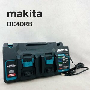 未使用 純正 Makita マキタ AC100V専用 40Vmax 2口急速充電器 DC40RB 2.4A バッテリー 2口 充電器 ブラック 電動工具 電化製品 DIY M_05