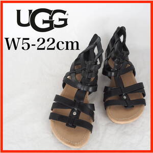 MK7875*UGG*アグ*レディースサンダル*W5-22cm*黒