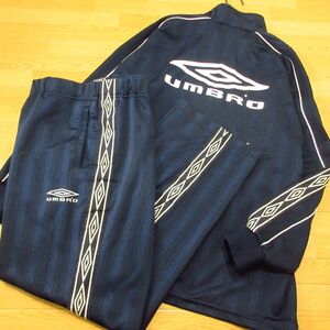 ◎UMBRO アンブロ XL 上下セット◆セットアップ ジャージ ジャケット&パンツ◆メンズ 紺◆BA0989