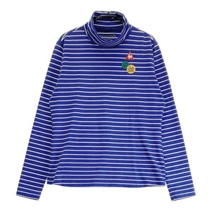 LECOQ GOLF ルコックゴルフ タートルネック 長袖Tシャツ ボーダー柄 ネイビー系 M [240101242621] ゴルフウェア レディース