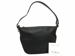 1円 ■極美品■ FURLA フルラ レザー ワンショルダーバッグ 肩掛けかばん レディース ブラック系 FA8330