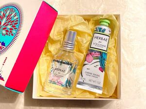 即決！ロクシタン エルバヴェール フレグランス ヘアミスト＆ハンドクリーム 30ml HB ギフトBOX ブランシュ ハーブ