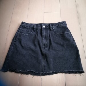 シーイン　shein 黒デニムスカート　М　美品