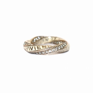 ヴィヴィアンウエストウッド Vivienne Westwood 指輪 リング 925 ツイスト ストーン ロゴ XS 10号 シルバー /YI2 ■SH レディース