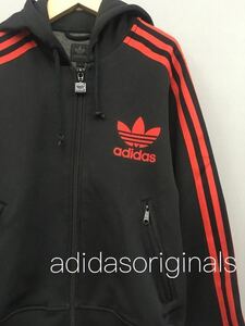 アディダスオリジナルス adidasoriginals トレフォイル ミツバ アディオリ 3本線 ジャージ トラックトップ レディース 女性用 Mサイズ　&