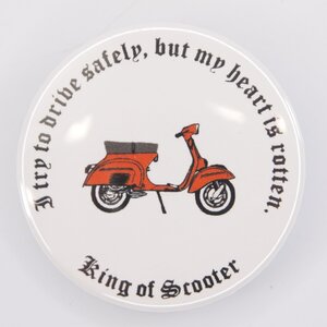 Button badge 40mm Scooter orange 缶バッジ スクーター Vespa Lambretta ベスパ ランブレッタ 50S 100 et3 GTR RALLY PX200E 160GS