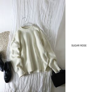 シュガーローズ SUGAR ROSE☆洗える サイドスリット オーバーサイズ 畦編みニット フリーサイズ 日本製☆A-O 5695