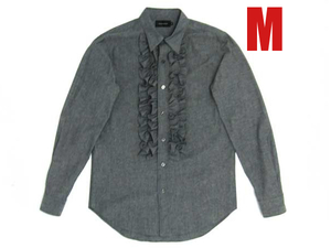 CHAMBRAY FRILL SHIRT BLACK M/シャンブレーシャツドレスシャツタックシャツプリーツラルフローレンデニムアンドダンガリーrrlkatoカトー