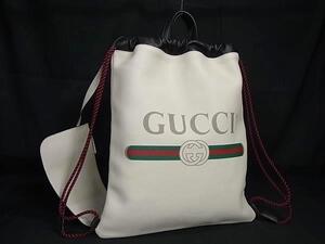 1円 ■極美品■ GUCCI グッチ 516639 シェリーライン レザー ドローストリング トートバッグ ハンドバッグ アイボリー系 CC2759