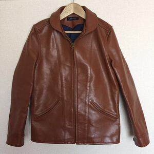 美品RUDE GALLERYルードギャラリー レザージャケット革ジャンROUNDCOLLAR TRUCKJKT サイズ2 HORSEHIDE ホースハイド ブラウン チバユウスケ