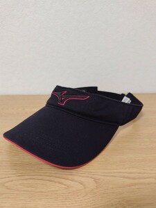 ☆美品☆【MIZUNO GOLF】ミズノゴルフ サンバイザー 黒 ブラック フリーサイズ（56〜60cm） ゴルフウェア GOLF スポーツ 帽子