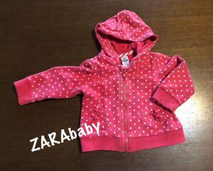 ★ZARAbaby★ベビーパーカ 6-9month70-80センチ●女の子ジップアップパーカー 赤ちゃんザラキッズ●匿名配送