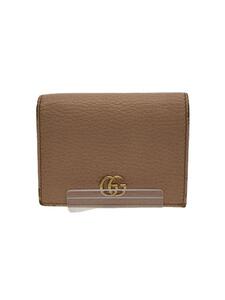 GUCCI◆2つ折り財布/レザー/PNK/レディース/456126・534563/GGマーモント