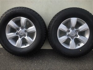 LAND CRUISER PRADO 150中期プラド純正アルミ+25 6H 265/70R17バリ山スタッドレスヨコハマジオランダーG073ハイラックスサーフFJクルーザー