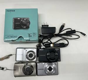 カメラ4台 まとめ FUJIFILM FINEPIX JX500 A170 キャノン IXY2000IS Nikon クールピクス S6100 動作・通電未確認 47j-11-1