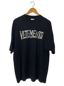 VETEMENTS◆22SS/WORLD TOUR/ワールドツアー/Tシャツ/XS/コットン/BLK/UE52TR270S