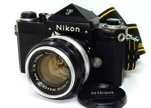 ★良品★ NIKON ニコン F アイレベル ブラック Nippon Kogaku NIKKOR-S AUTO 50mm F1.4 プロスト付属 シャッター全速確認 #N587