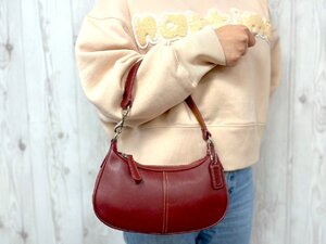 極美品 COACH コーチ ハンドバッグ ショルダーバッグ バッグ レザー 赤系 78870