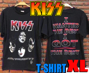 ◎ シングルステッチ・XL・キッス・KISS・USAサイズ・ブラック・Tシャツ・ビックサイズ・ロックT・バンドT・ロサンゼルス購入