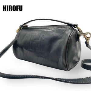 【美品】HIROFU ヒロフ　２way ショルダーバッグ　ダークグリーン　レザー