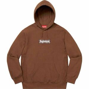 【茶色S Bandana Box Logo Hooded Sweatshirt】 supreme 19aw バンダナ ボックスロゴ パーカー cross burberry north face nuptse 24aw